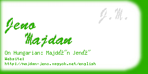 jeno majdan business card